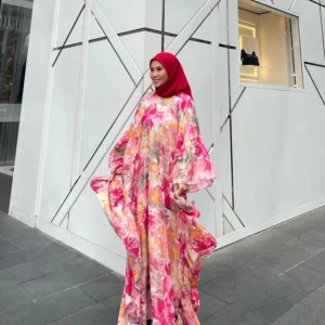Maya Chiffon Abaya - Fuschia